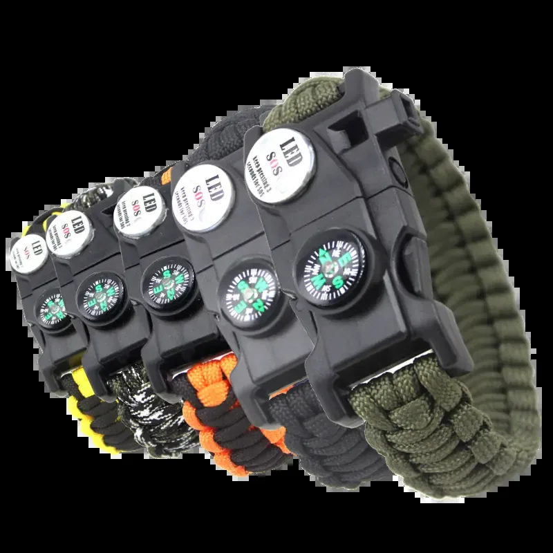 Tactical Bracelet X — official product photo, paracord survival bracelet with compass and fire starter
